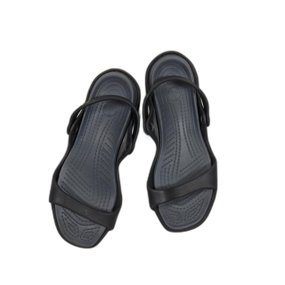 Crocs Cleo Sandals Black Pivoting Ankle Strap Lightweight Flexible Womens 9